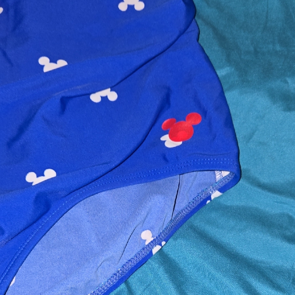 Disney Royal Blue One-Piece Swimsuit with White and Red Accents - Picture 3 of 7